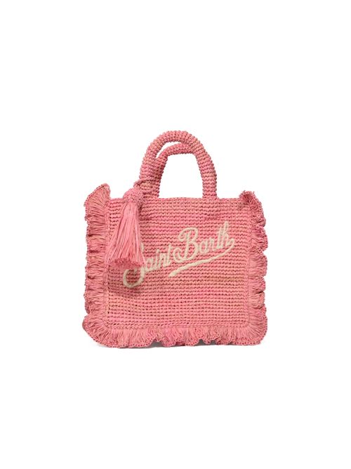 Borsa Volant Mini in raffia rosa con logo ricamato Mc2 Saint Barth | RAFV00200223L